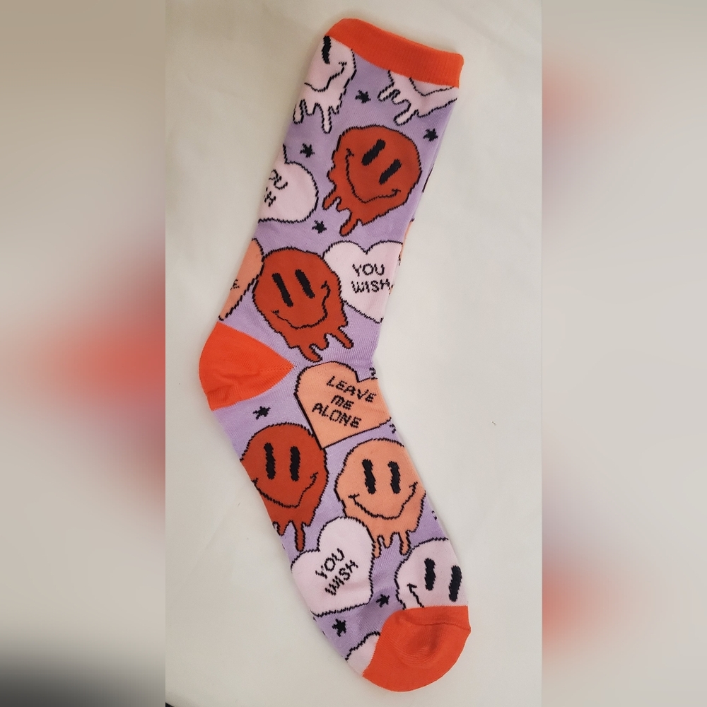 Crew Socks "Smile face" Purple Container